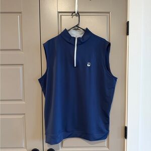 Men's Peter Millar Blue Quarter Zip Vest